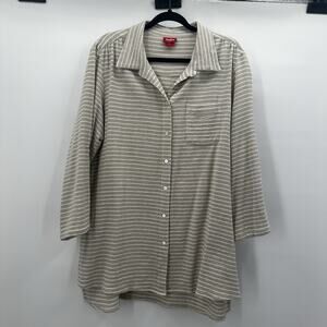 Toofan Shirt Top‎ Womens XL Button Front Lagenlook Minimalist Boxy Capsule